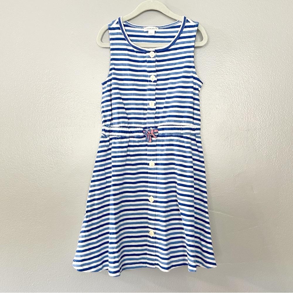 Crewcuts Blue and White Striped Sleeveless Dress size 7